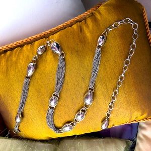 Teardrop Metallic Silver Gold Belt